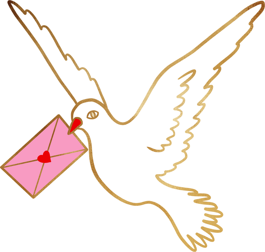 A Dove Carrying Love Letter